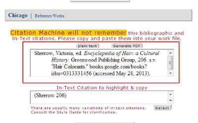 Using Citation Machine to Credit Information for your Non ...